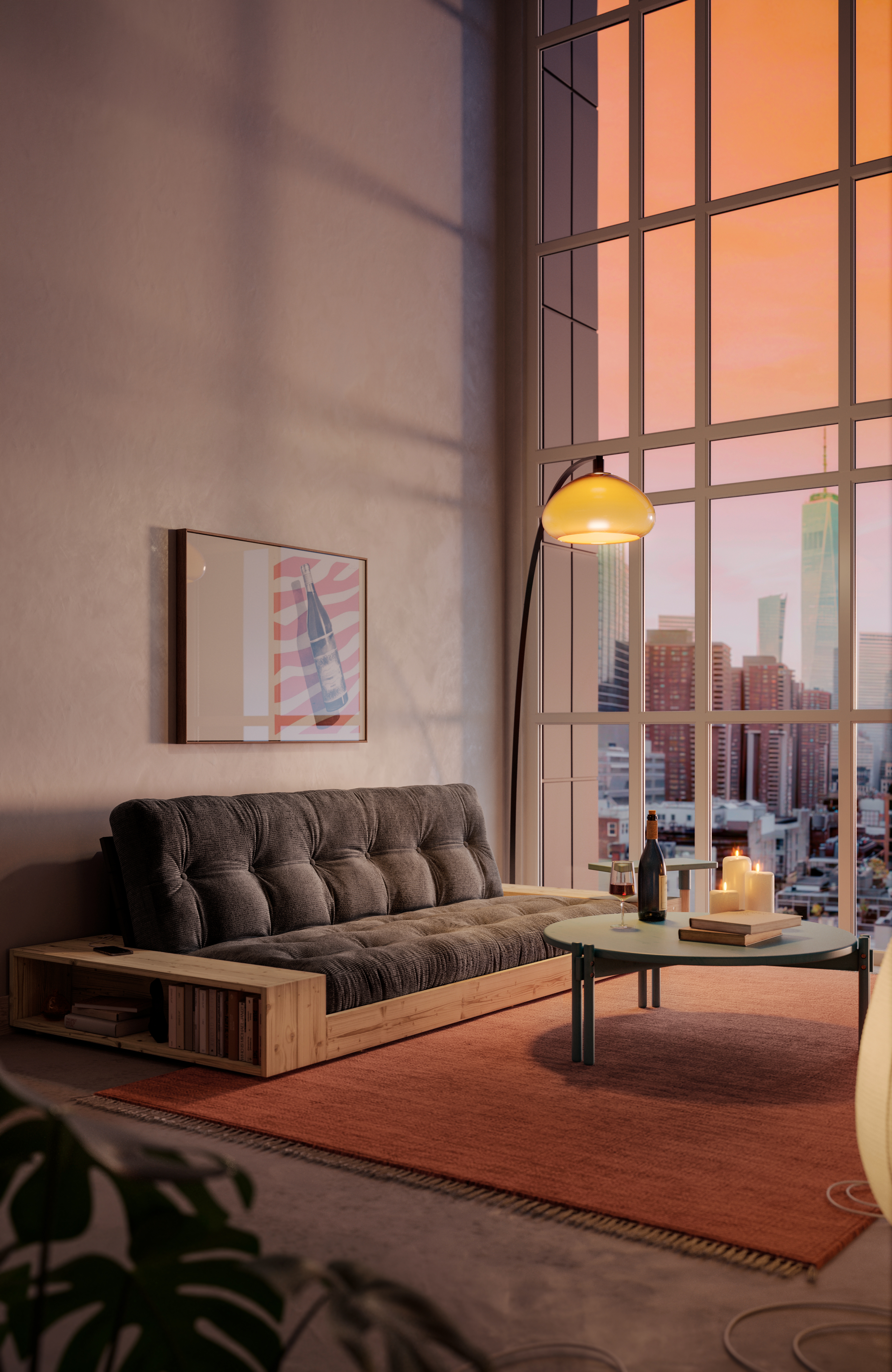 BASE BLACK NIGHT LACQUERED W. 2 SIDEBOXES CLEAR W. 5-LAYER